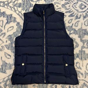 Jcrew puffer vest, navy, medium
